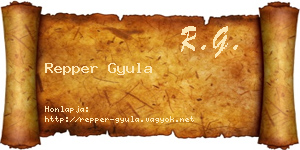 Repper Gyula névjegykártya